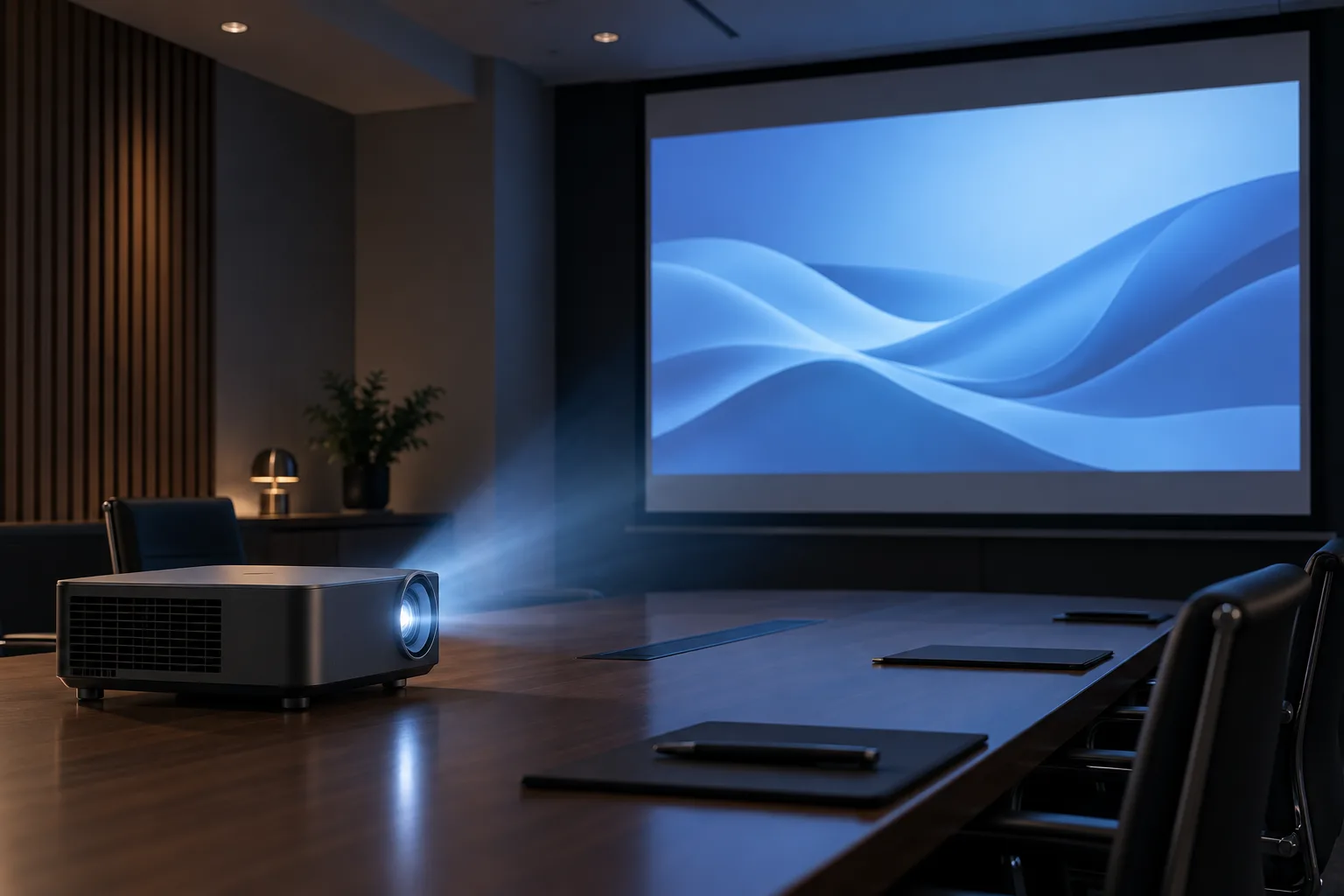 Projection equipment operating in a professional presentation room